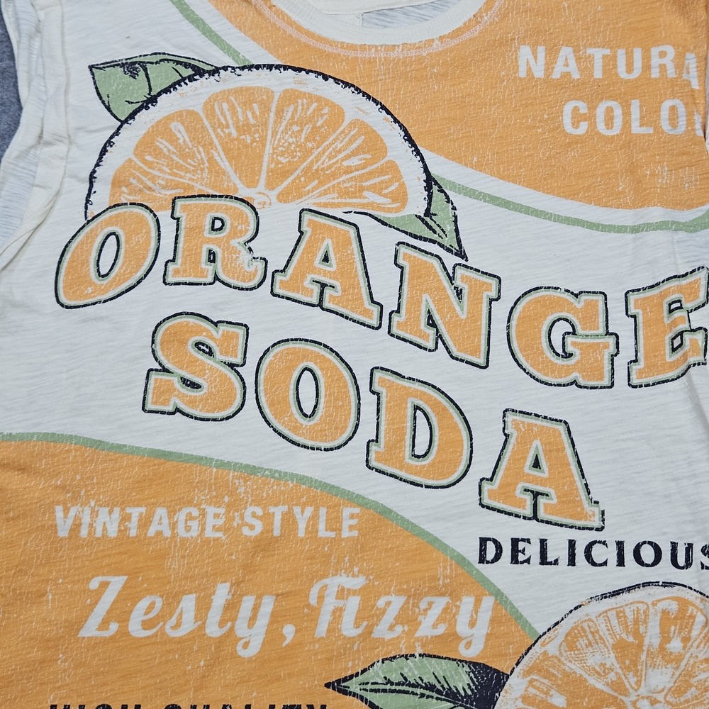 Pilcro Anthropologie Women's XL Orange Soda AOP Summer Muscle Tee Casual - Picture 4 of 12